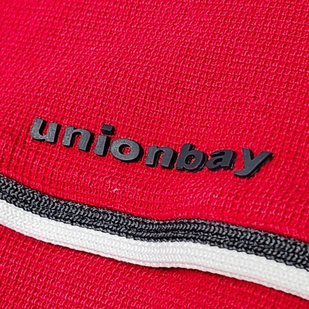 Vintage Y2K Unionbay Colorblock Waffle Knit Long Sleeve Red L Skater Streetwear